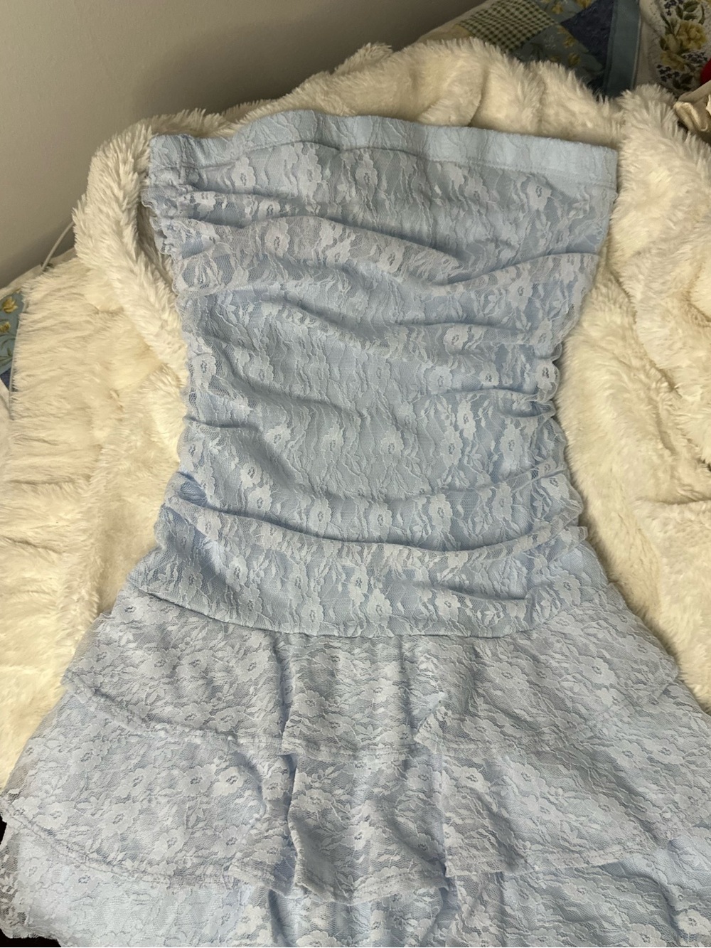 Dolls Blue Lace Mini Dress - Picture 2 of 5